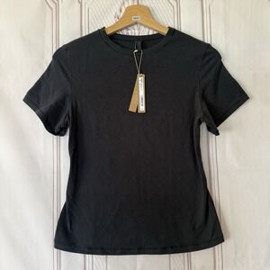 SKIMS Cotton Jersey Short Sleeve T-Shirt Soot Black Size Large NWT